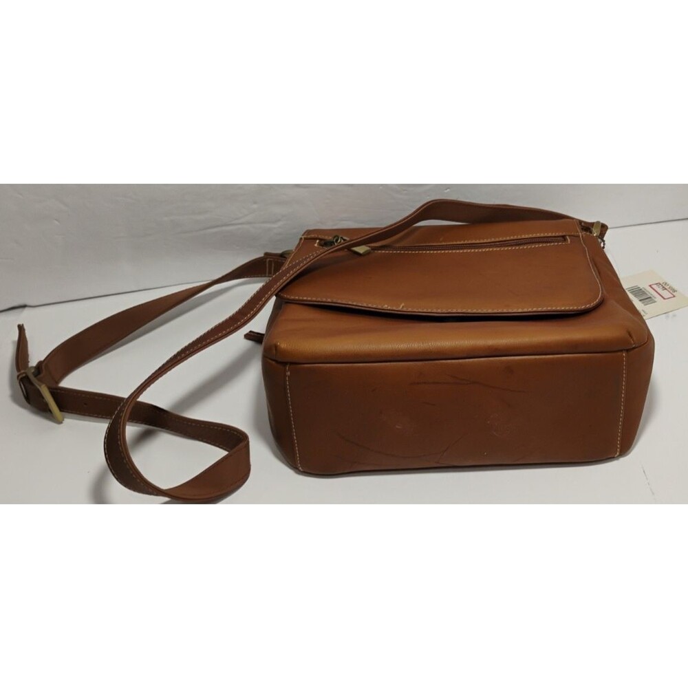 Vintage GIANI BERNINI Brown Leather Crossbody Purse 9x9 NWD - Picture 6 of 16